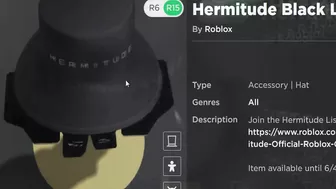 FREE ACCESSORIES! HOW TO GET Hermitude Black Logo Hat & Hoodie! (ROBLOX Hermitude Listening Party)