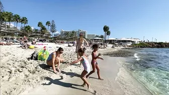 IBIZA Beach Summer - Beautiful Beach of Nissi Amazing Clear Water Walking 4K Video