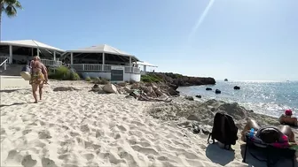 IBIZA Beach Summer - Beautiful Beach of Nissi Amazing Clear Water Walking 4K Video