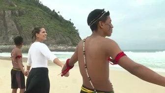 Copacabana beach hug on World Ocean Day