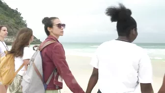 Copacabana beach hug on World Ocean Day