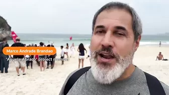 Copacabana beach hug on World Ocean Day