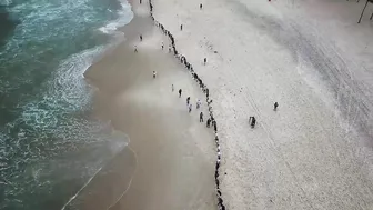 Copacabana beach hug on World Ocean Day