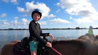 You can swim with a horse along this Florida beach