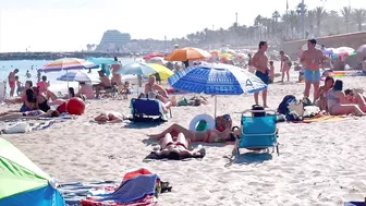 Sitges beach walk/ walking Spain best beaches