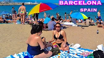 Beach Walk Spain - Barceloneta Beach - June 2022 - 4K Ultra HD