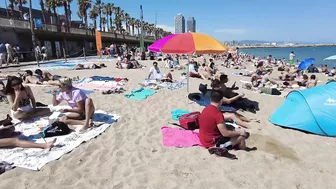 Beach Walk Spain - Barceloneta Beach - June 2022 - 4K Ultra HD