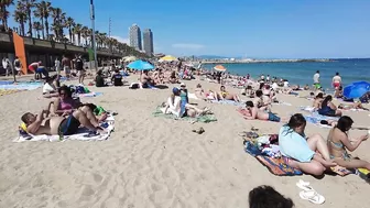 Beach Walk Spain - Barceloneta Beach - June 2022 - 4K Ultra HD