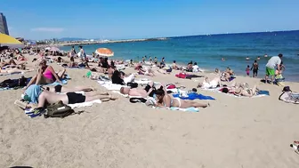 Beach Walk Spain - Barceloneta Beach - June 2022 - 4K Ultra HD