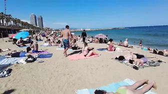 Beach Walk Spain - Barceloneta Beach - June 2022 - 4K Ultra HD