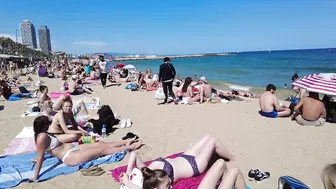 Beach Walk Spain - Barceloneta Beach - June 2022 - 4K Ultra HD