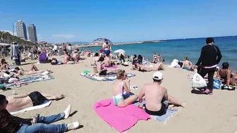 Beach Walk Spain - Barceloneta Beach - June 2022 - 4K Ultra HD