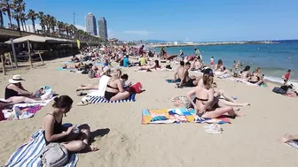 Beach Walk Spain - Barceloneta Beach - June 2022 - 4K Ultra HD