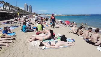 Beach Walk Spain - Barceloneta Beach - June 2022 - 4K Ultra HD