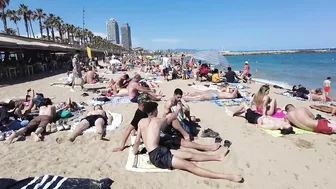 Beach Walk Spain - Barceloneta Beach - June 2022 - 4K Ultra HD