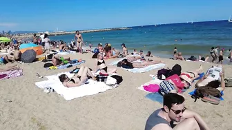 Beach Walk Spain - Barceloneta Beach - June 2022 - 4K Ultra HD