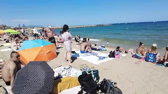 Beach Walk Spain - Barceloneta Beach - June 2022 - 4K Ultra HD