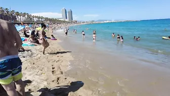 Beach Walk Spain - Barceloneta Beach - June 2022 - 4K Ultra HD