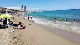 Beach Walk Spain - Barceloneta Beach - June 2022 - 4K Ultra HD