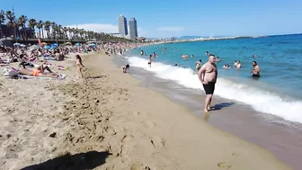 Beach Walk Spain - Barceloneta Beach - June 2022 - 4K Ultra HD