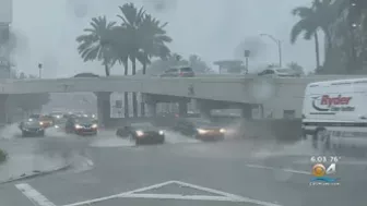 Heavy rain soaks Miami Beach