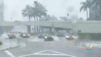 Heavy rain soaks Miami Beach