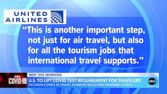 US lifts COVID testing requirement for international travel