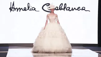 Model FALLS in wedding dress during Amelia Casablanca Bridal Couture Spring/Summer 2022 Fashion Show