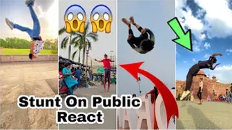 Stunt On Public React ???????? | instagram viral reels stunt #stunt #flips #parkour