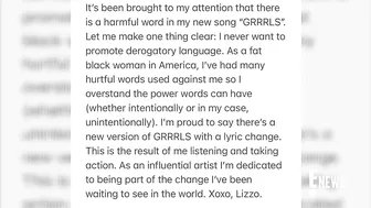 Lizzo Addresses BACKLASH to "Harmful" GRRRLS Lyric | E! News