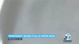 Biden falls while getting off bike after beach ride near his Delaware home | ABC7