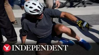 Watch moment Biden falls off bike at Delaware beach