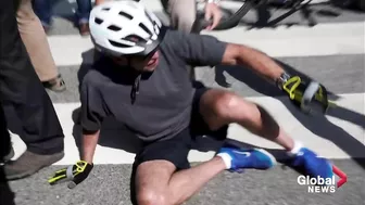 Biden falls off bike near Delaware beach home, says “I’m good”