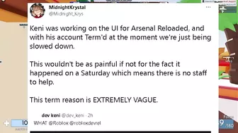 Roblox Arsenal DEV GOT BANNED... This Sucks
