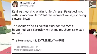 Roblox Arsenal DEV GOT BANNED... This Sucks