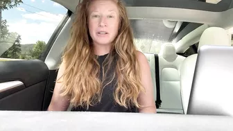 Stretching hips and back in car