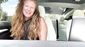 Stretching hips and back in car