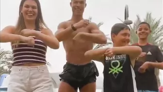 Cristiano Ronaldo doing Tiktok with Cristiano Ronaldo jr ????????