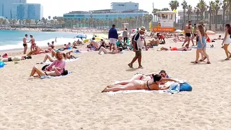 Barcelona beach walk / beach Sant Sebastia ????????????walking Spain best beaches