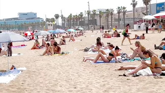 Barcelona beach walk / beach Sant Sebastia ????????????walking Spain best beaches