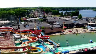 Indiana Beach Boardwalk Resort 1st Day Of Summer 4K Aerial Tour Must See Drone Footage