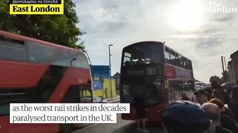 Man blocks bus in east London as travel frustration builds amid rail strike