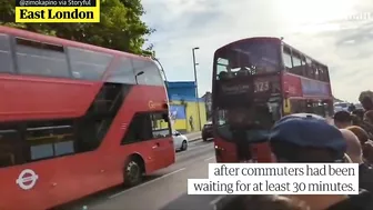 Man blocks bus in east London as travel frustration builds amid rail strike