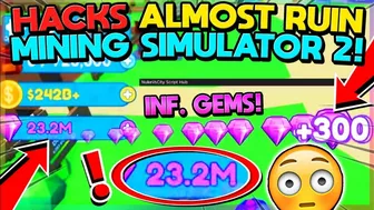 ????GEM *HACK* ALMOST BREAKS MINING SIMULATOR 2!! (Roblox)