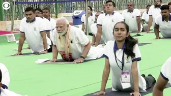 India's prime minister joins mass International Day of Yoga event