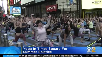 Yoga in Times Square for summer solstice