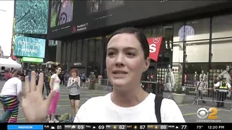 Yoga in Times Square for summer solstice