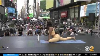 Yoga in Times Square for summer solstice