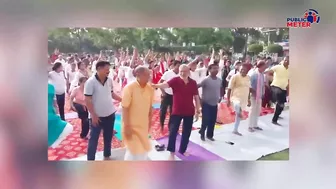 Yoga Day पर योग करते समय जब मोदी का बैलेंस बिगड़ गया... | Sushil Modi yoga day viral video