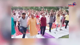 Yoga Day पर योग करते समय जब मोदी का बैलेंस बिगड़ गया... | Sushil Modi yoga day viral video